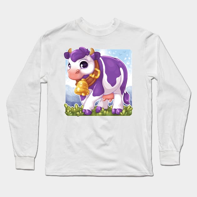 Chocolate cow Long Sleeve T-Shirt by NatureDrawing